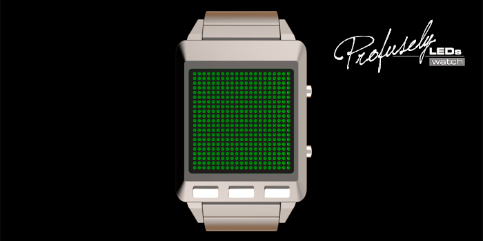 Profusely-LEDs-Watch Features LED Dot Matrix to Display Time and Animation