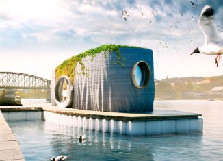 Prvok – The First Habitable 3D-printed House in Czech Republic Anchored On a Pontoon