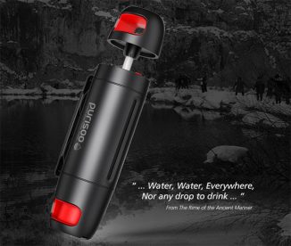 Purisoo Portable Water Purifier Bottle with Replaceable Filter