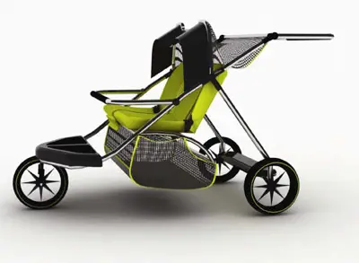 pushchair design for 3 children