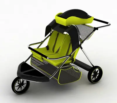 3 child pram