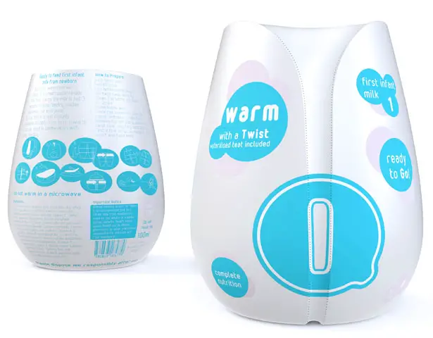 Qi Self Heating Disposable Baby Bottle by HJC Design