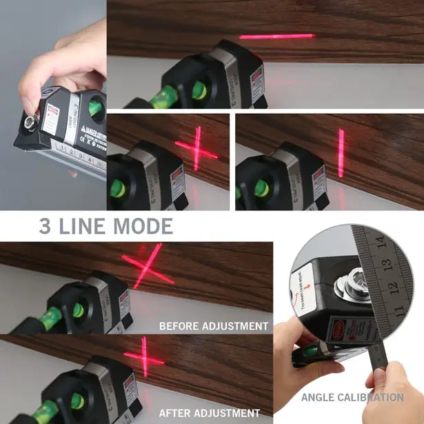 Qooltek Multipurpose Laser Measure Line with 8ft+ Measure Tape Ruler