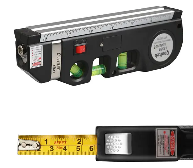 Qooltek Multipurpose Laser Measure Line with 8ft+ Measure Tape Ruler