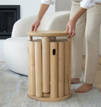 Quartet Side Table Transforms Into Four Stools for Your Social Gatherings