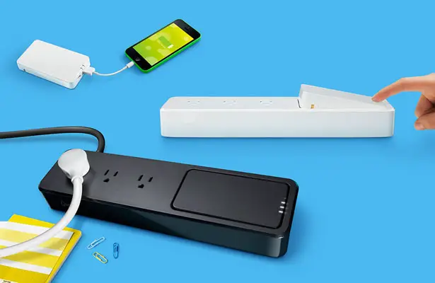 Quirky Pickup Power : Desktop Power Strip with Portable Battery