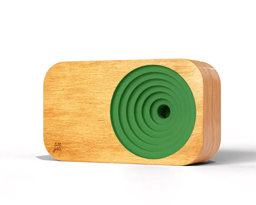Racing Green Wooden Sound System by Bitti Gitti Design Studio