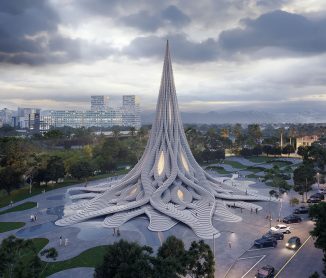 Futuristic Rain Water Catcher Tower for San Jose, USA