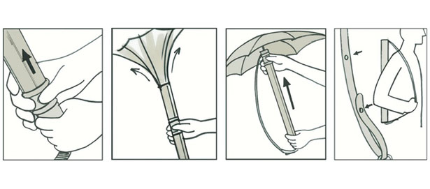 RainBender Umbrella - Inside Out Folding Mechanism