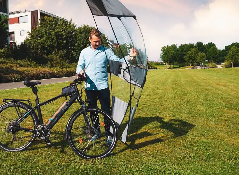 RainRider SoftTop - Rain Protection Cover for Electric Bicycle Fits in Your Backpack