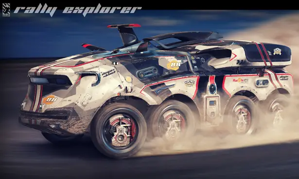 Futuristic Rally Explorer Concept Vehicle for Future Race Car in The Year of 2116