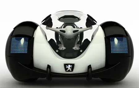 peugeot RD 3 wheel futuristic car concept