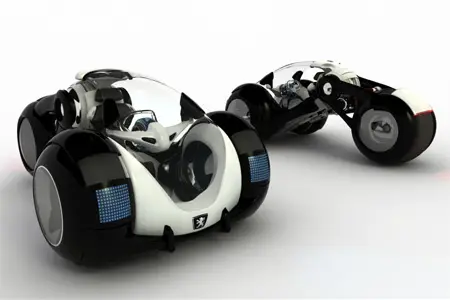 peugeot RD 3 wheel futuristic car concept