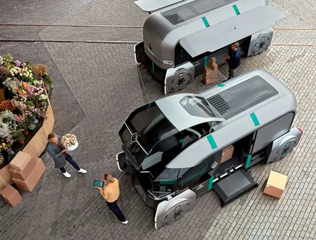Futuristic Renault EZ-PRO Autonomous Delivery Robo-Vehicle