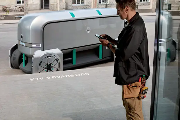 Futuristic Renault EZ-PRO Autonomous Delivery Robo-Vehicle