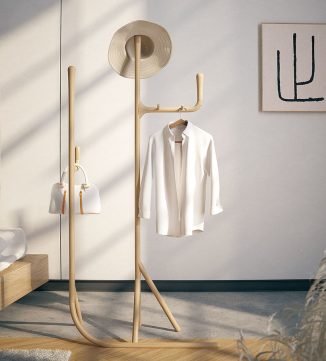 Chinese Character Inspired Resting Coat Rack Design