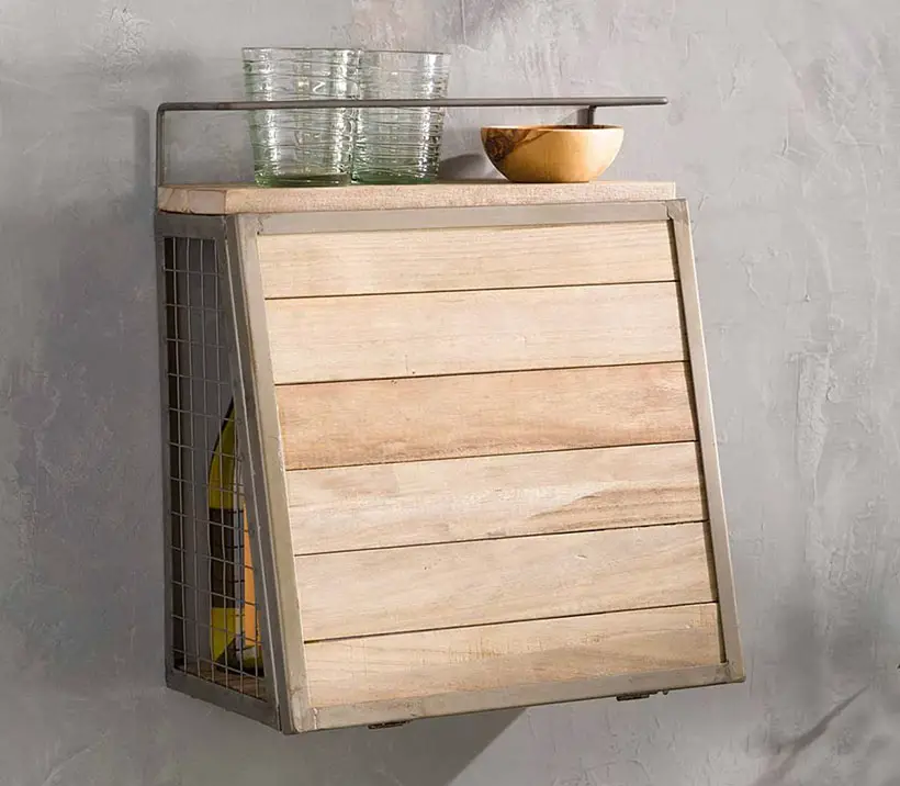Industrial Style Retractable Wall-Mounted Mini Bar
