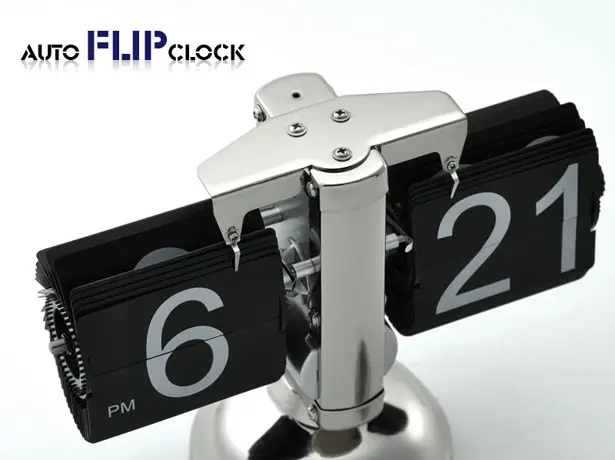 Retro Flip Down Clock with Internal Gear Operated Would Look Cool on Your Desk