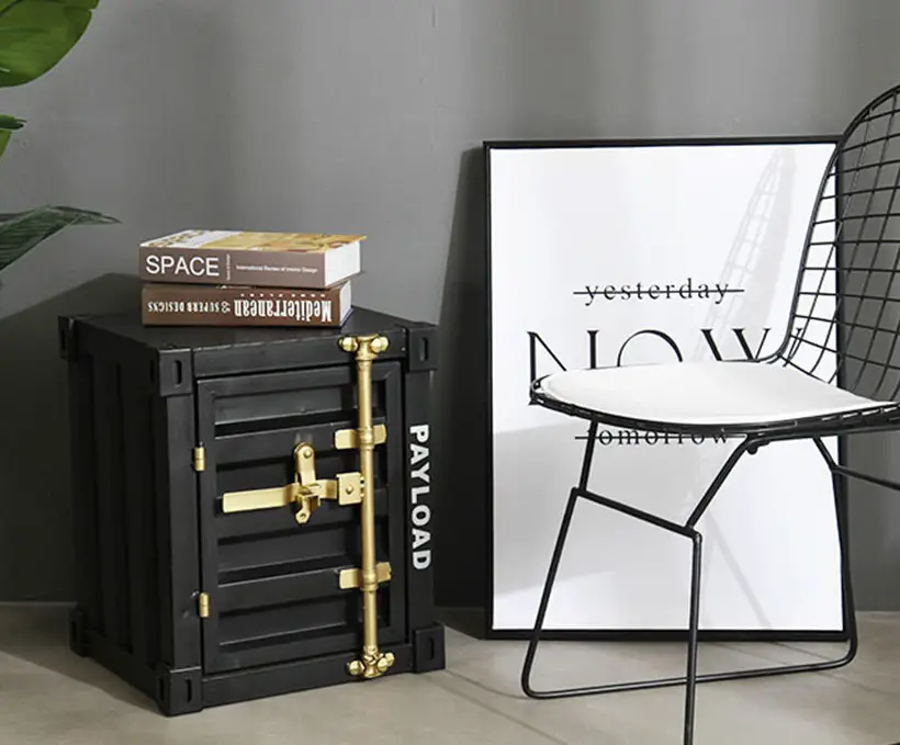 Industrial Style Container Side Table