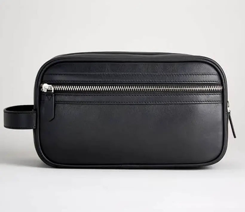 Rise and Fall Men's Italian Leather Washbag