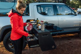 Rivian R1T Electric Pickup with Built-in Electric Camp Kitchen
