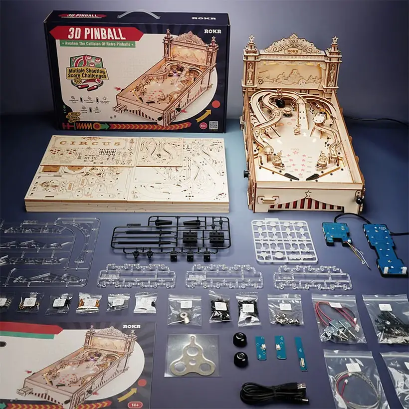 ROKR 3D Pinball Machine 3D Wooden Puzzle