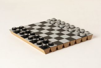 Portable Roll Up Chess and Checkers Set Rolls Into a Compact Tube