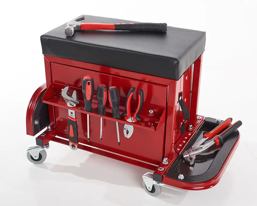 Rolling Toolbox Stool by Sharper Image