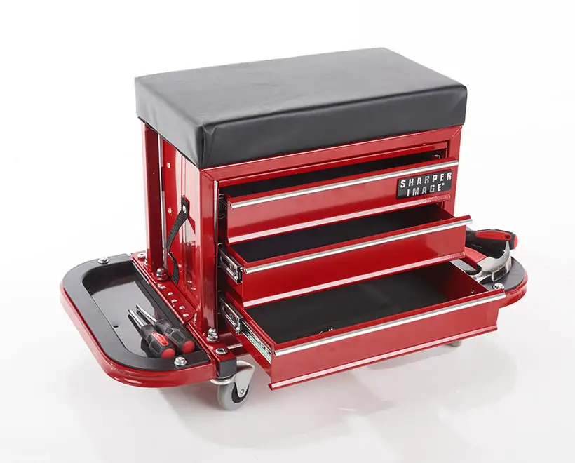 Rolling Toolbox Stool by Sharper Image