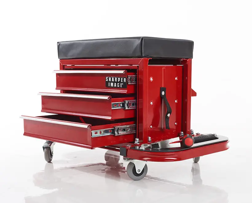 Rolling Toolbox Stool by Sharper Image