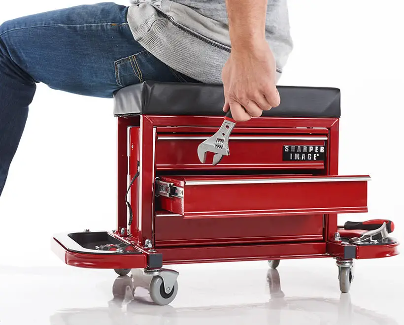 Rolling Toolbox Stool by Sharper Image