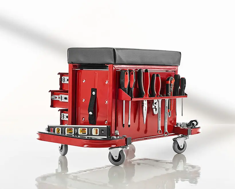 Rolling Toolbox Stool by Sharper Image