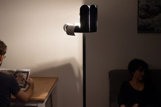 Rolo Floor Lamp Features Unique Petal Shaped Shade