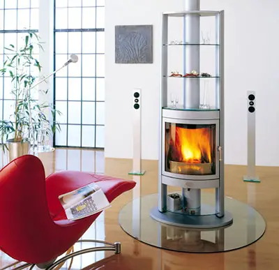 rotating wood burning stove