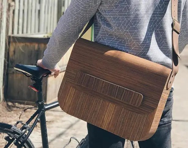 Sack (Guime) Messenger Bag Features Beautiful Wood Texture