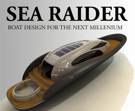 Sea Raider Futuristic Concept Boat with Solar Energy Panel on The Roof