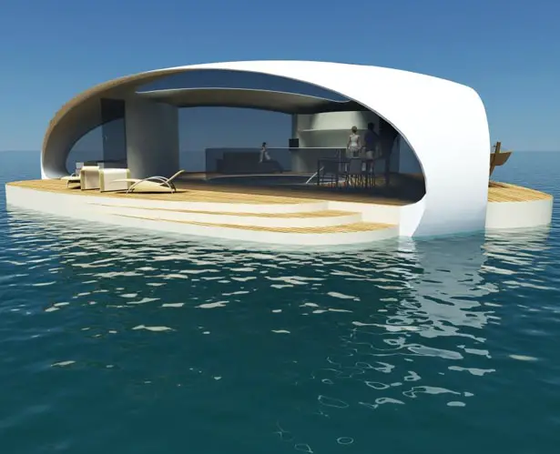 SeaScape Floating Villa Features Stylized Triangular Pontoon Base