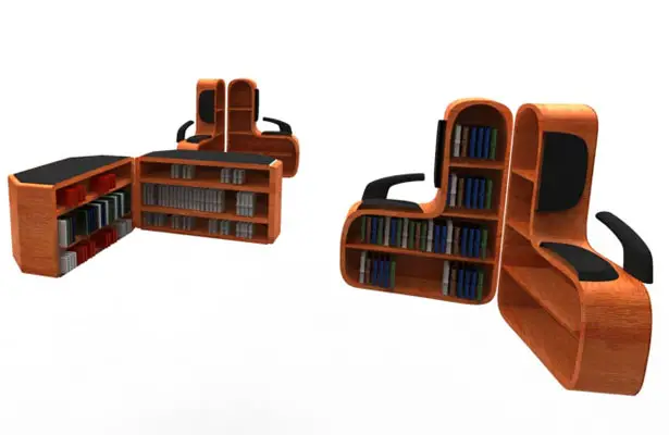 Seating System With Book Shelf by Anoop Joseph