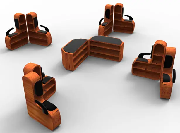Seating System With Book Shelf by Anoop Joseph