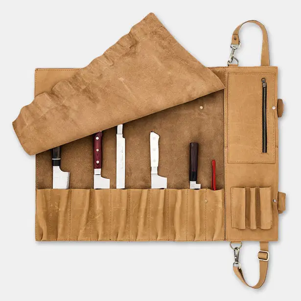 SharpEdge Leather Knife Roll For Up to 10 Knives