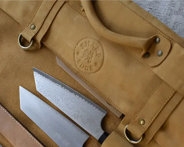 SharpEdge Leather Knife Roll For Up to 10 Knives
