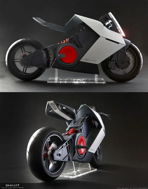 Futuristic Shavit Electric Superbike Features Adjustable Riding Position System