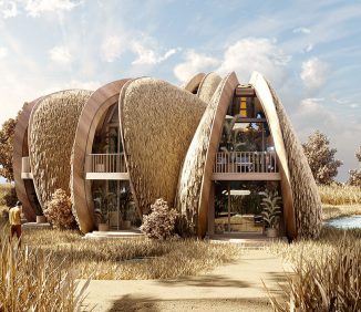 Shell House – Mussel Shaped Architectural Recreational Cottages in Koblevo, Ukraine