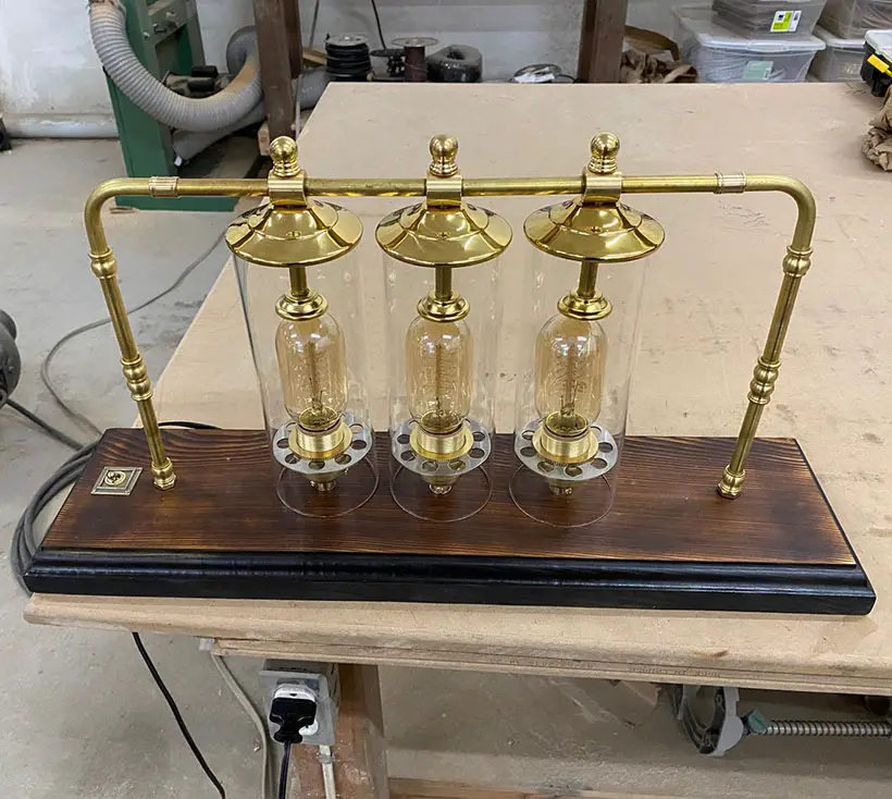ShieldsAndSons Steampunk Table Lamp