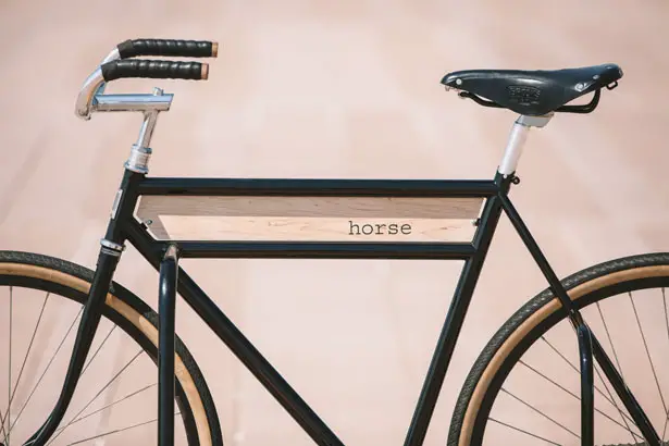 Sidecar Bicycle with Hardwood Oak Flatbed by Horse