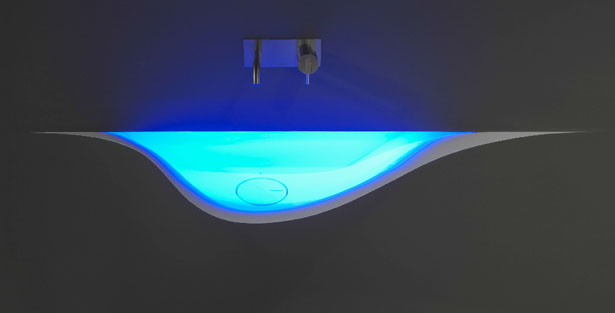 Gorgeous Silenzio Wall-integrated Sink for Futuristic Bathroom by Domenico De Palo