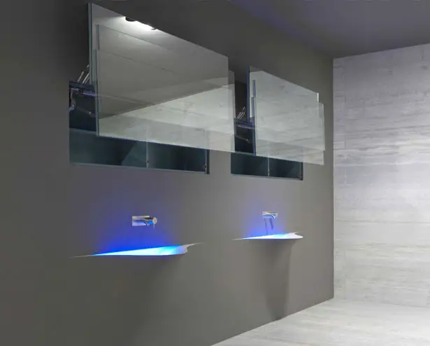 Gorgeous Silenzio Wall-integrated Sink for Futuristic Bathroom by Domenico De Palo