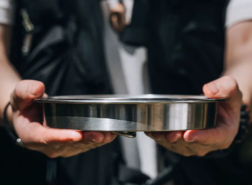 SimpleReal - Collapsible Stainless Steel Bowl Is Ideal for Outdoor Activity