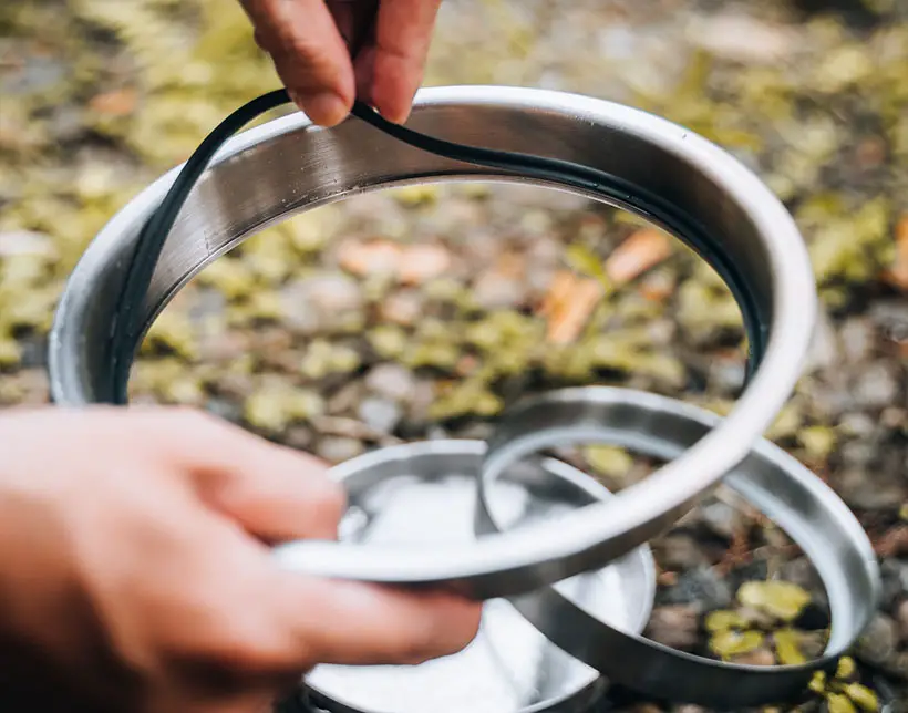 SimpleReal - Collapsible Stainless Steel Bowl Is Ideal for Outdoor Activity