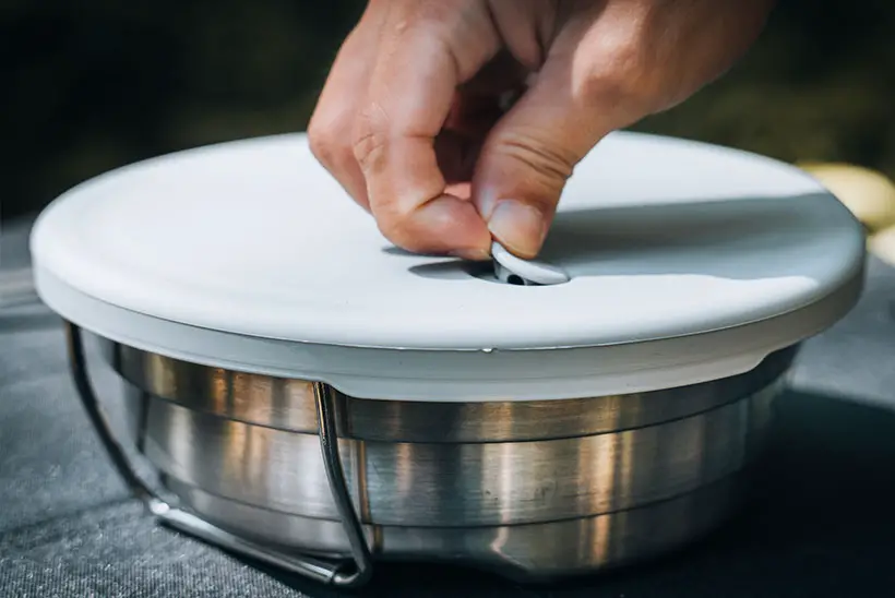 SimpleReal - Collapsible Stainless Steel Bowl Is Ideal for Outdoor Activity